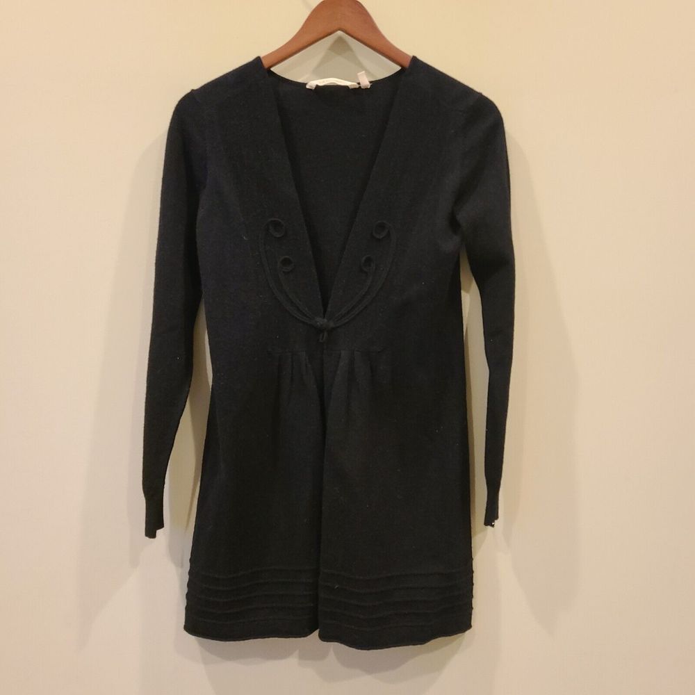 Soft Surroundings Womens Knit Cardigan Sweater Black Sz XS Long Eyelash Neutral